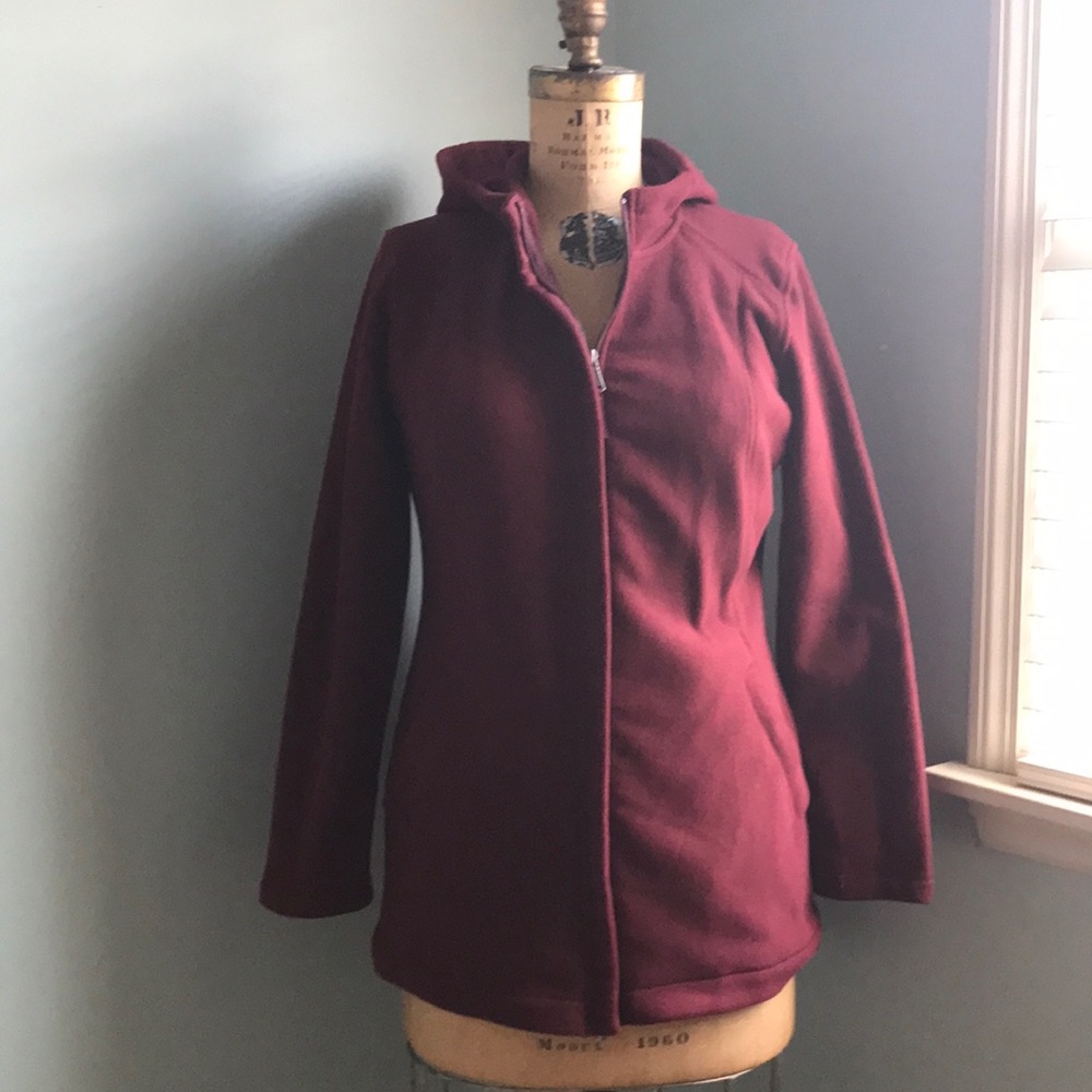 Land’s End Burgundy Fleece Jacket Sz Small Petite